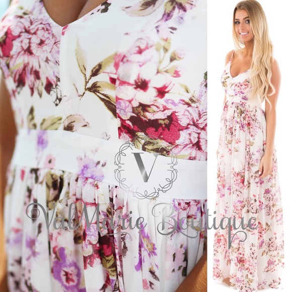 Beach floral print maxi dress - Picture 3 of 4